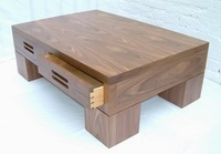 Walnut and oak coffee table